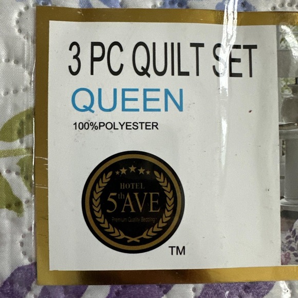 New Naples Collection Vintage Queen Sz Quilted Bedspread 2 Pillow Shams - Picture 7 of 8